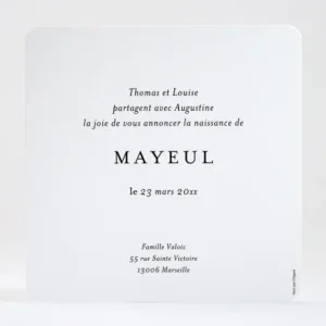 Faire-part de naissance Doux brin*Faire-part Elégant Discount