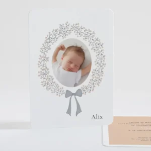 Faire-part de naissance Douceur couronnee*Faire-part Elégant Sale