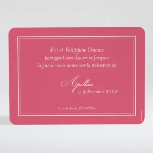 Faire-part de naissance Double monogramme*Faire-part Elégant Online