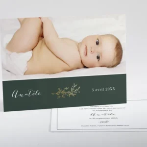 Faire-part de naissance Douceur doree*Faire-part Elégant New