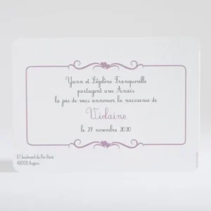 Faire-part de naissance Double coeur delicat*Faire-part Elégant Outlet