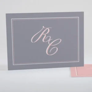 Faire-part de naissance Double monogramme*Faire-part Elégant Online