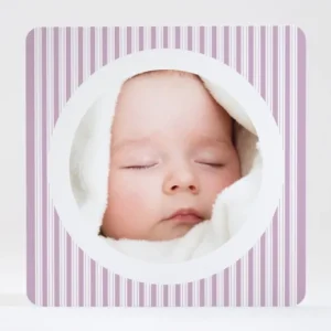 Faire-part de naissance Double rayures Fille*Faire-part Elégant Fashion