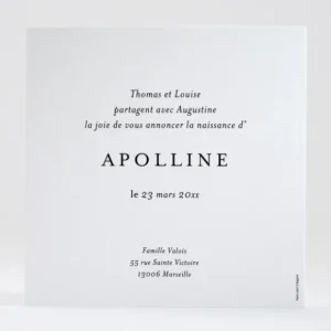 Faire-part de naissance Doux brin*Faire-part Elégant Discount