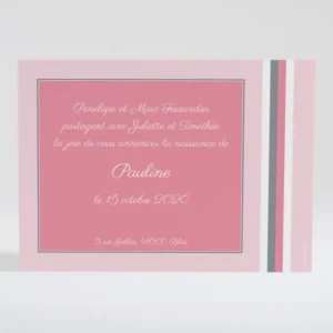 Faire-part de naissance Douces rayures*Faire-part Elégant Outlet