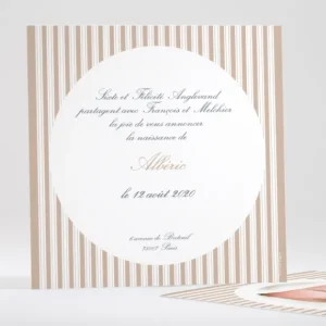 Faire-part de naissance Double rayures Garcon*Faire-part Elégant Outlet