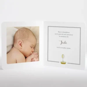 Faire-part de naissance Douce montgolfiere*Faire-part Elégant Best