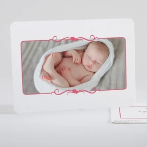 Faire-part de naissance Double coeur delicat*Faire-part Elégant Outlet