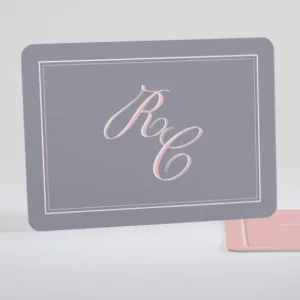 Faire-part de naissance Double monogramme*Faire-part Elégant Online