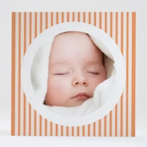 Faire-part de naissance Double rayures Fille*Faire-part Elégant Fashion
