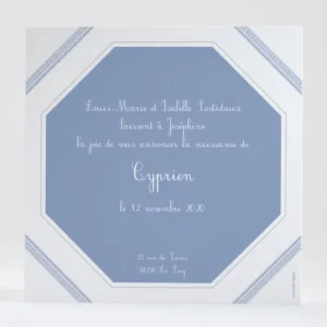 Faire-part de naissance Ecusson chic*Faire-part Elégant Online