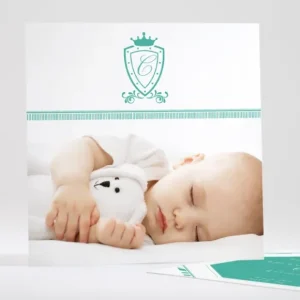 Faire-part de naissance Ecusson chic*Faire-part Elégant Online
