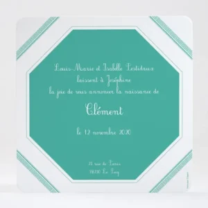 Faire-part de naissance Ecusson chic*Faire-part Elégant Online