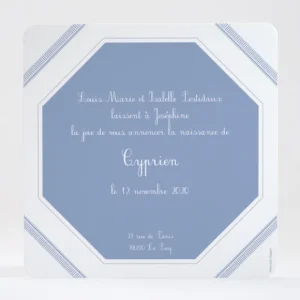 Faire-part de naissance Ecusson chic*Faire-part Elégant Online