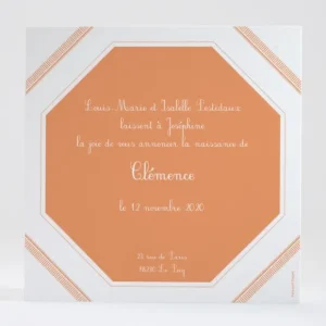 Faire-part de naissance Ecusson chic*Faire-part Elégant Online