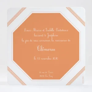 Faire-part de naissance Ecusson chic*Faire-part Elégant Online