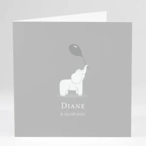 Faire-part de naissance Elephant joueur*Faire-part Elégant New