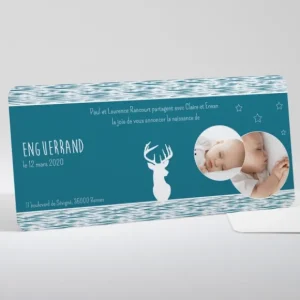 Faire-part de naissance Elegant cerf*Faire-part Elégant Hot
