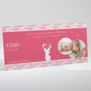 Faire-part de naissance Elegant cerf*Faire-part Elégant Hot