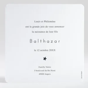 Faire-part de naissance Elegante etoile*Faire-part Elégant New