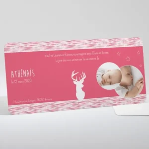 Faire-part de naissance Elegant cerf*Faire-part Elégant Hot
