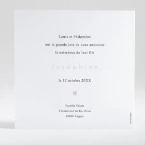 Faire-part de naissance Elegante etoile*Faire-part Elégant New