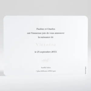 Faire-part de naissance Elegant feuillage*Faire-part Elégant Clearance