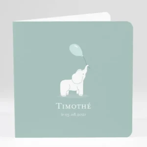 Faire-part de naissance Elephant joueur*Faire-part Elégant New
