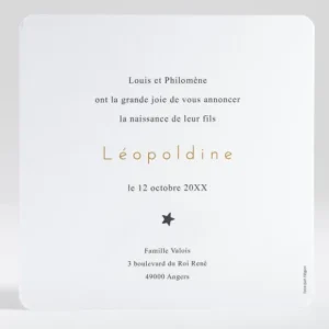 Faire-part de naissance Elegante etoile*Faire-part Elégant New