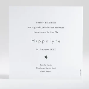Faire-part de naissance Elegante etoile*Faire-part Elégant New