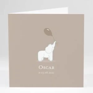 Faire-part de naissance Elephant joueur*Faire-part Elégant New