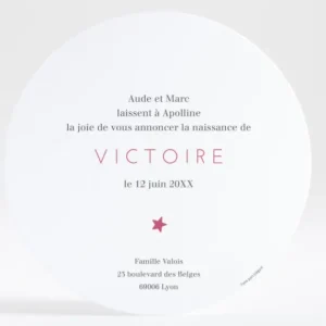 Faire-part de naissance Elegante etoile*Faire-part Elégant Hot