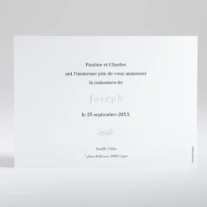 Faire-part de naissance Elegant feuillage*Faire-part Elégant Clearance