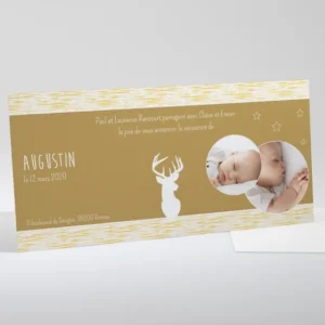 Faire-part de naissance Elegant cerf*Faire-part Elégant Hot