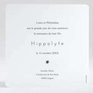 Faire-part de naissance Elegante etoile*Faire-part Elégant New