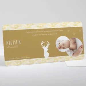 Faire-part de naissance Elegant cerf*Faire-part Elégant Hot