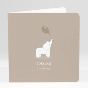 Faire-part de naissance Elephant joueur*Faire-part Elégant New