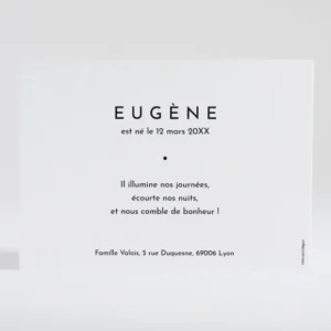Faire-part de naissance Emerveillement*Faire-part Elégant Discount