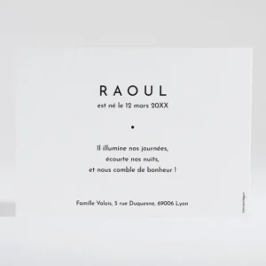 Faire-part de naissance Emerveillement*Faire-part Elégant Discount