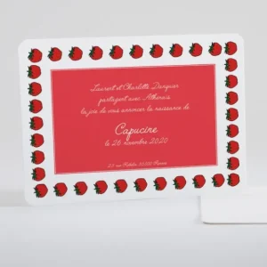 Faire-part de naissance Envie de fraises*Faire-part Elégant Fashion