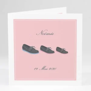 Faire-part de naissance En chaussures bateau*Faire-part Elégant Discount