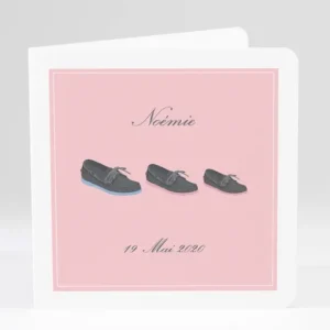 Faire-part de naissance En chaussures bateau*Faire-part Elégant Discount