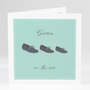 Faire-part de naissance En chaussures bateau*Faire-part Elégant Discount
