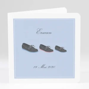 Faire-part de naissance En chaussures bateau*Faire-part Elégant Discount