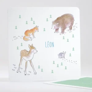 Faire-part de naissance En foret*Faire-part Elégant Best