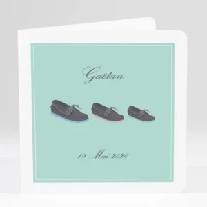 Faire-part de naissance En chaussures bateau*Faire-part Elégant Discount