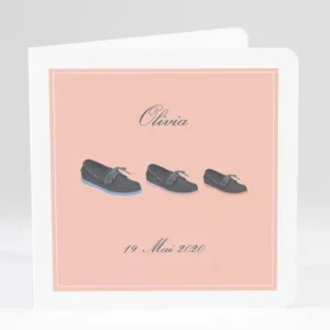 Faire-part de naissance En chaussures bateau*Faire-part Elégant Discount