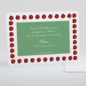 Faire-part de naissance Envie de fraises*Faire-part Elégant Fashion
