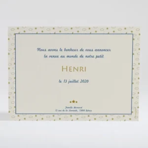 Faire-part de naissance Etoiles dorees*Faire-part Elégant Outlet