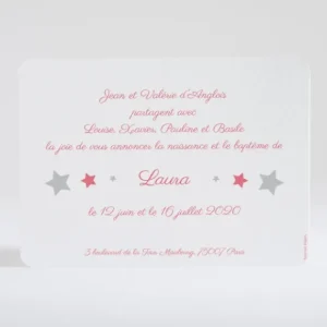 Faire-part de naissance Etoiles chic*Faire-part Elégant Discount